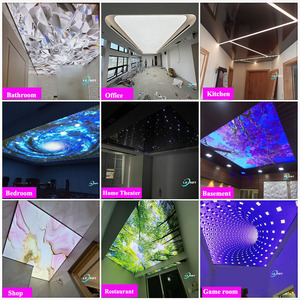 Décoration intérieure, tuiles de toit modernes, design faux ciel étoilé 3D, film de <span class=keywords><strong>plafond</strong></span> extensible en PVC pour home cinéma - Product Image 2
