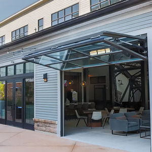<span class=keywords><strong>Porte</strong></span> <span class=keywords><strong>de</strong></span> <span class=keywords><strong>garage</strong></span> automatique pliante verticale en verre dépoli et aluminium noir <span class=keywords><strong>de</strong></span> 16 pi x 7 pi, la plus populaire en gros - Product Image 5