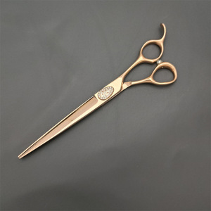 Tijeras de aseo para mascotas de oro rosa, hoja recta de acero inoxidable de 7 pulgadas para cortar el pelo de perros, herramienta de belleza - Product Image 3