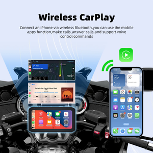 <strong>6</strong>.25 Inch Motorcycle CarPlay Screen With Wireless <strong>Android</strong> Auto Waterproof Music <strong>Player</strong> <strong>for</strong> Waze Spotify and TPMS T6 - Product Image 2