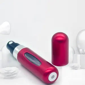 フェイシャルクレンザー用の豪華な5mlガラスアルミニウム詰め替え可能な香水瓶小さな空のスプレーアトマイザー