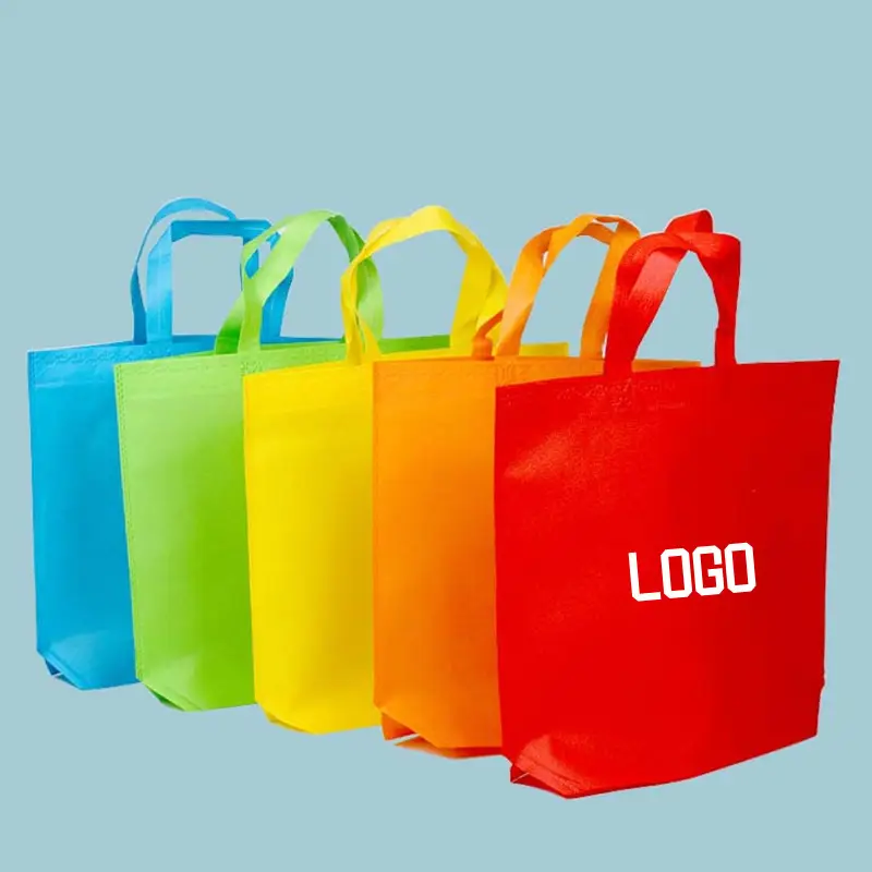 Wholesale Custom Eco Tote Gift Bags One Side Blank Non-woven Bags Colored Treat Bags, Easter Tote Bags for Kids, Easter Hunt Bag