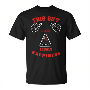 T-shirt promotionnel unisexe à manches courtes et col rond This Guy Pizza Happiness - Product Image 3