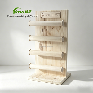 Exhibidores de Joyería de Madera de 4 Niveles para Tiendas Minoristas con Grabado de Logotipo, para Exhibición de Pulseras - Product Image 5