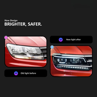 HETOP untuk Tiguan MK2 2016-2021 DRL Upgrade Lampu Depan Sein Lampu Utama Modifikasi Perakitan Sein Aksesoris Mobil untuk VW