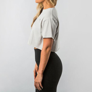 Oem Custom Tee Cropped Ladies Screen Print Plain Summer Cotton Tight Slim Fit T Shirt <strong>Top</strong> Hip Hop Women <strong>White</strong> Tshirt <strong>Crop</strong> <strong>Top</strong> - Product Image 3