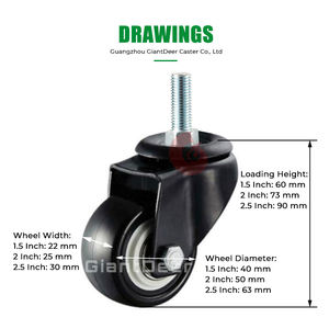 Fabrik preis Schwenkbare PVC-Lenk rollen 2 "Vorbau rollen 10mm Gewindes tiel - Product Image 2