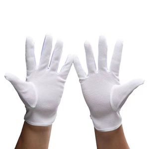 Guantes Antiestáticos Blancos de Poliéster Texturizado con Fibra Conductora, Cobertura Total, Antideslizantes, para Cuartos Limpios, Fábricas de Electrónica y Trabajo - Product Image 4