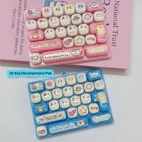 Clavier de décompression créatif en plastique à 26 touches, étanche, avec design de dessin animé mignon, gadget de pêche thérapeutique, transfrontalier