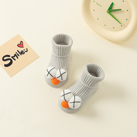 Chaussettes pour nouveau-nés et tout-petits, printemps-automne, tricotées, respirantes, antidérapantes, motif dessin animé, mélange de spandex/nylon/coton, sans bordure étranglante
