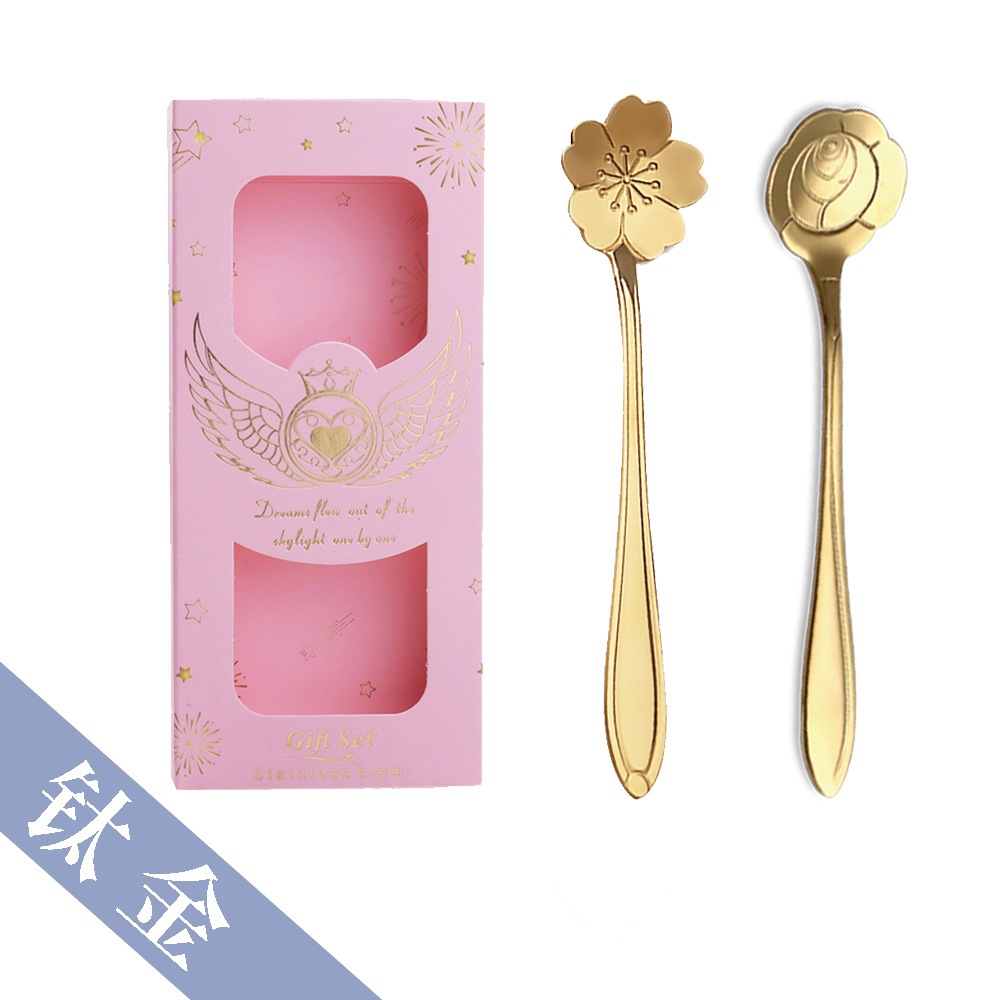 Cuchara Flor de Oro-Caja rosa