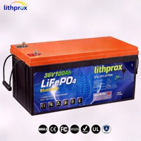 Batería de ciclo profundo LiFePO4 36V 100AH Grado A de alto rendimiento con BMS inteligente RS485, conector Anderson, más de 6000 ciclos, CE RoHS IP67 OEM ODM
