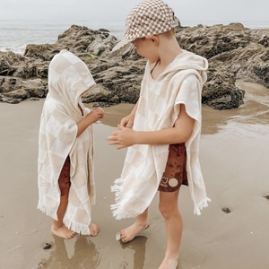 <span class=keywords><strong>Toalla</strong></span> con Capucha para Bebé de Jacquard a Cuadros de Alta Calidad, Poncho de <span class=keywords><strong>Playa</strong></span> de Verano, <span class=keywords><strong>Toalla</strong></span> con Capucha de Jacquard para Niños - Product Image 2