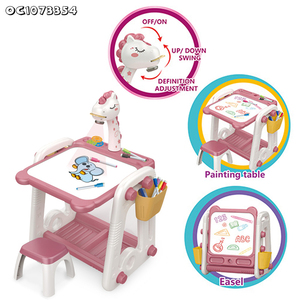 Multifonction Enfants Grand Projecteur Led <span class=keywords><strong>Dessin</strong></span> <span class=keywords><strong>Table</strong></span> et Chaise Jouet avec Musique - Product Image 4
