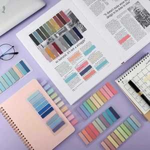 Morandi 200sheets/pad Multi-Color PET Transparent Self-Adhesive <b>Sticky</b> Memo Pad Note Pad Tab <b>Label</b> Customizable - Product Image 3