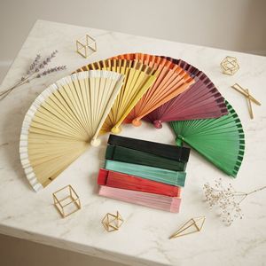 Stock en gros : Éventails pliants en bois de 2,5 cm à double peinture, style chinois et espagnol, avec logo personnalisé, en bambou, pour mariage - Product Image 5