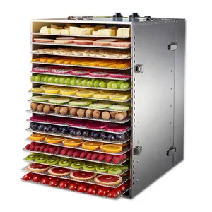Máquina de secado comercial de acero inoxidable, procesador de alimentos de frutas secas, deshidratador de vegetales, 20 bandejas