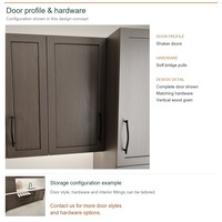 Meuble de cuisine Shaker en placage de bois avec portes encadrées, aménagement en galley, rangement par tiroirs, pour projets de maison et boîtes de rangement en MDF