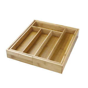 Vente en gros extensible réglable bambou couverts ustensile plateau <span class=keywords><strong>cuisine</strong></span> <span class=keywords><strong>tiroir</strong></span> organisateur pour argenterie couverts couteaux - Product Image 2