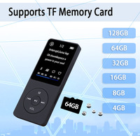 Lecteur MP3 MP4 portable de 1,8 pouce, prend en charge les cartes TF, lecture de musique, radio FM, lecteur de livres électroniques, enregistreur, haut-parleur intégré