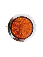 Feu arrière LED rond étanche 12V 24V pour camion et remorque, 13,5 cm, double couleur rouge ambre, ajustement universel pour camions