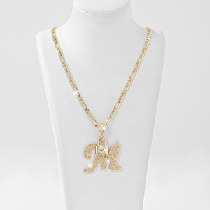 Collier avec pendentif lettre M en forme de Zircon plaqué or, motif chaîne à maillons, <span class=keywords><strong>pour</strong></span> la prière et <span class=keywords><strong>l</strong></span>'<span class=keywords><strong>amour</strong></span> maternel, cadeau religieux - Product Image 6