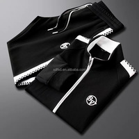 Vente en gros d'usine, costume de sport décontracté haut de gamme pour hommes, taille plus, veste haut de gamme, pantalon long, ensemble deux pièces pour hommes
