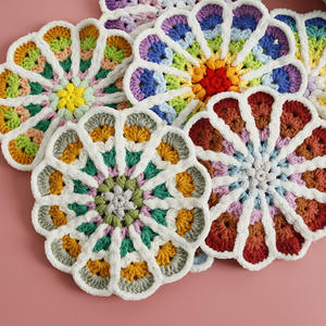 Posavasos Pequeño Degradado Hecho a Mano, Ecológico, Diseño Moderno, Aislamiento <span class=keywords><strong>de</strong></span> Lana, Reutilizable, 5 Pulgadas <span class=keywords><strong>de</strong></span> Diámetro, Tapete <span class=keywords><strong>de</strong></span> <span class=keywords><strong>Ganchillo</strong></span> <span class=keywords><strong>de</strong></span> Tela - Product Image 3