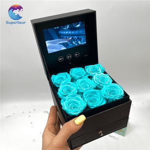 Superlieur 133*133*122mm Écran LCD numérique 4,3 pouces Boîte de brochure vidéo Emballage cadeau avec tiroir rose bleu rouge - Product Image 2