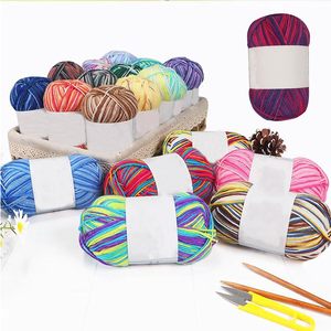 Pelote de fil mélangé acrylique et coton 4 brins, dégradé laiteux, motif teint, pour tricot à la main, crochet, couture - pour vêtements de poupée et de bébé DIY - Product Image 4