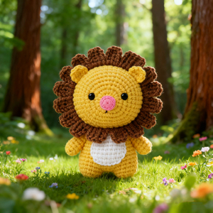 Needlework Doll Diy Handmade Crochet <b>Knitting</b> <b>Kit</b> Lion Doll Crochet <b>Kit</b> with Yarn Accessories <b>for</b> Valentine's Day Gift - Product Image 3