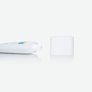 Empty <b>White</b> PE Squeeze Tube With <b>Flat</b> Square Screw <b>Cap</b> For SPF50 Sunblock Cream Packaging - Product Image 3