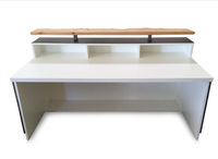 Bureau de réception en L en bois blanc ou en forme de L, bureau de contrôle, économique