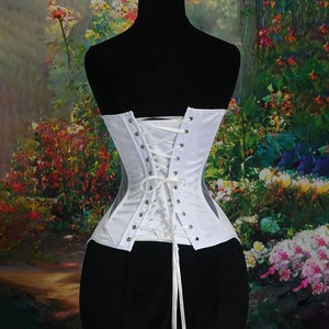Corset <span class=keywords><strong>Bustier</strong></span> en Satin et Maille <span class=keywords><strong>pour</strong></span> <span class=keywords><strong>Femme</strong></span>, Top Tube à Lacets et Baleines, Dos Nu, Amincissant et Sculptant la Taille, Vêtement d'extérieur - Product Image 3