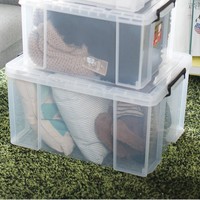 Boîte de rangement en plastique transparente épaissie à angle droit pour couettes, vêtements, articles divers, jouets – Style minimaliste moderne – Boîte Hercules