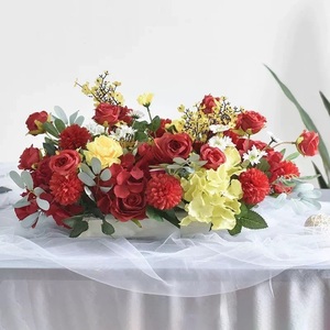 Bola de flores de seda táctil realista para telón de fondo de boda decoración de centro de mesa decoración de bolas de flores artificiales de Navidad - Product Image 1