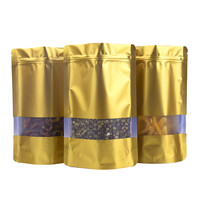 Op maat bedrukte kleurrijke aluminiumfolie stand-up pouch met hitteverzegeling, mylar ziplock zak met venster voor kauwgom, specerijen en gedroogd fruit