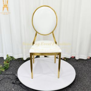Chaise ronde en acier inoxydable de haute qualité en or Style moderne pour la fête de mariage Hote Banquet Dining - Product Image 1