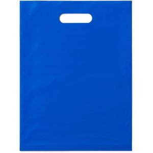 Bolsas de Plástico 12x15 Pulgadas, 1.5 Mil, Azules, con Asa Troquelada, Tipo Camiseta, Desechables, para Compras y Negocios - Product Image 1