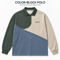 T-shirts et Sweat-shirts Homme Personnalisés de Marque Premium, Color Block, 100% Coton, Manches Longues, Streetwear, Broderie, Respirant, Décontracté, ODM