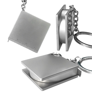 Cá Nhân 1.3 Meter Quần Áo Băng Đo Keychain Thép Không Gỉ Thợ May Biểu Tượng Tùy Chỉnh Kim Loại Mini Đo Băng - Product Image 3