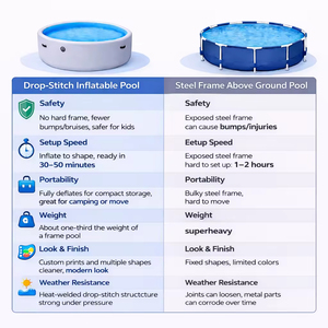 <span class=keywords><strong>Piscina</strong></span> Inflable Profesional de Alta Presión para Niños, 15 PSI, Paredes Rígidas con Tecnología Drop-Stitch, <span class=keywords><strong>Piscina</strong></span> Elevada con Base para Caminar - Product Image 5
