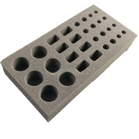 Plateau en mousse EPE/EVA PU noire découpée sur mesure, absorbant les chocs, pour le stockage des tubes à essai, matériau de protection, emballage en mousse éponge