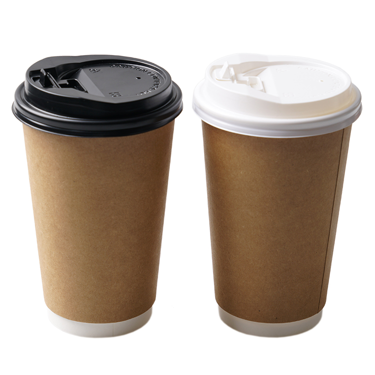 Wholesale price double wall takeaway disposable holder tea espresso coffee corrugated kraft paper cup with lid