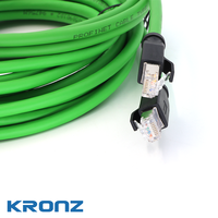 Connecteur de câble Ethernet KRONZ RJ45 1.5A courant 48V 26AWG câble blindé en PVC vert connecteur réseau RJ45 droit