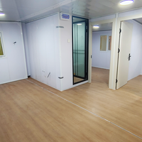 Rumah Kontainer Ekspansiabel Prefabrikasi Rumah Mungil Desain Kayu Dua Sayap Bangunan Kantor Modular Portabel Tahan Api Tahan Angin