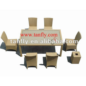 ชุดโต๊ะรับประทานอาหารหวายหวายสำหรับสวนลานคลังสินค้าในโรงแรมเฟอร์นิเจอร์กลางแจ้งโรงงาน - Product Image 4