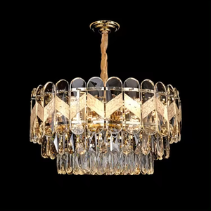 Luminaire décoratif moderne doré de luxe en cristal K9 pour hôtel - Product Image 6