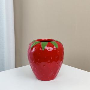 الأكثر شعبية أسلوب الحد الأدنى كبير أنيق ديكور المنزل السيراميك تصميم الفراولة زهرية - Product Image 1