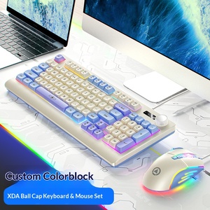 Set de Teclado y Ratón para Juegos Personalizado, Diseño Color Block, Cableado, Luminoso, Combo para Juegos de Computadora de Escritorio y Oficina - Product Image 4